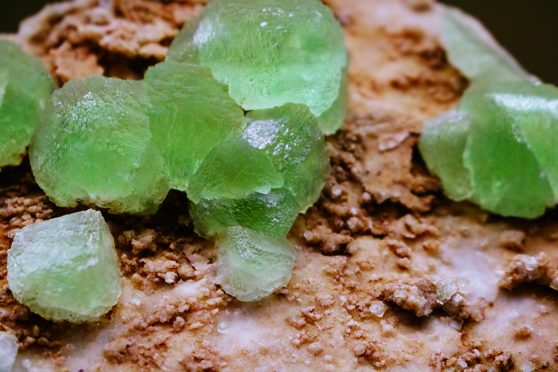 green apatite crystals on matrix rock from Bancroft Ontario