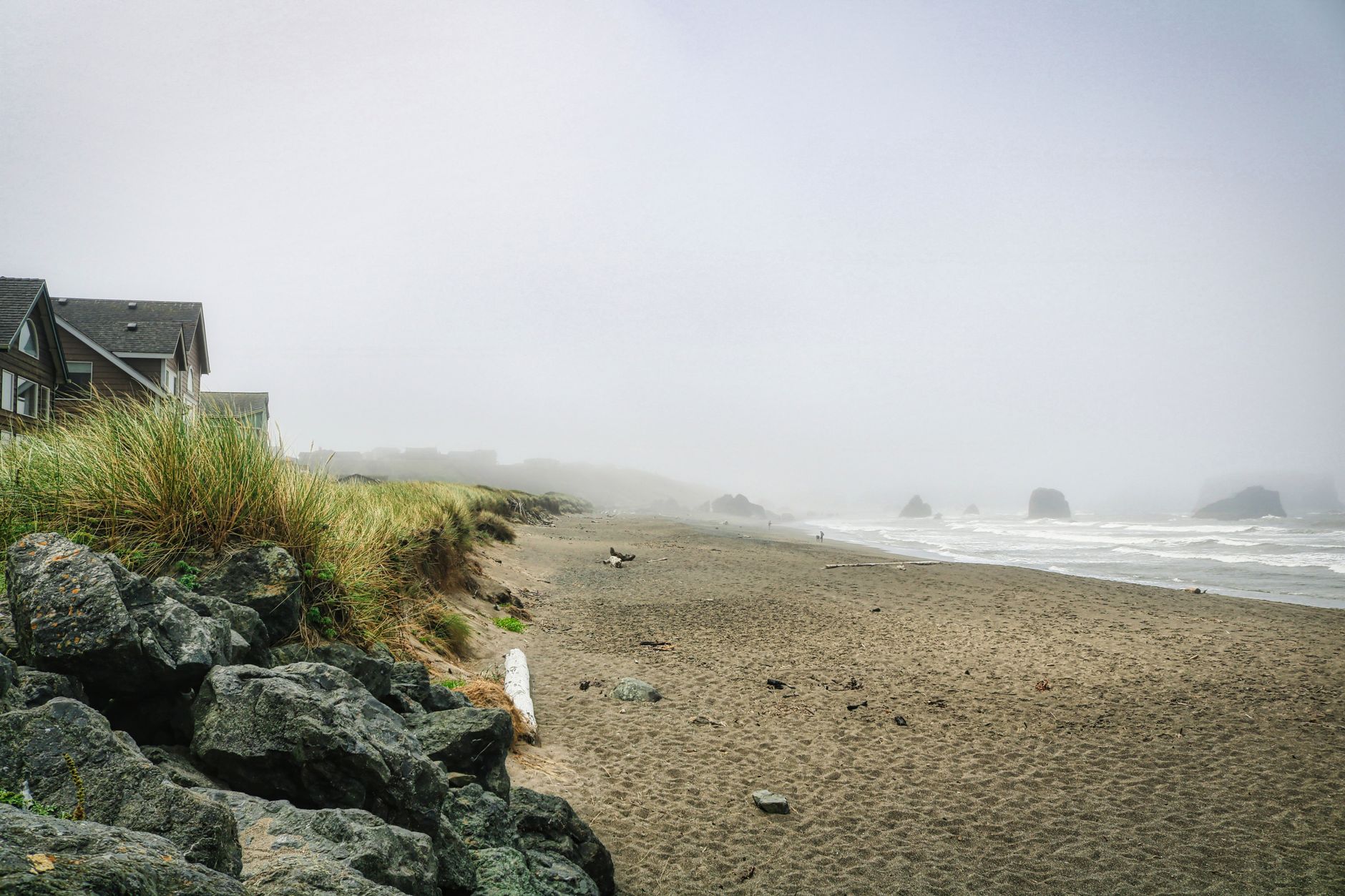 orange and clear agates scattered among pebbles on a Washington beach